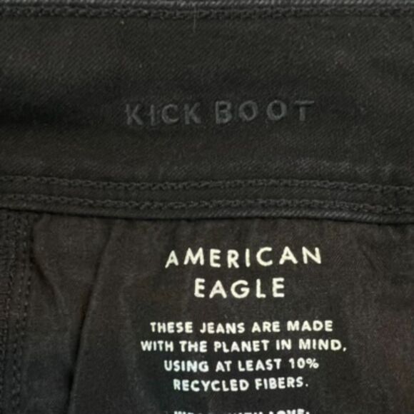 American Eagle Kick Boot Next Level Stretch Black Jeans Size 4 Mid-Rise Bootcut - Picture 9 of 10